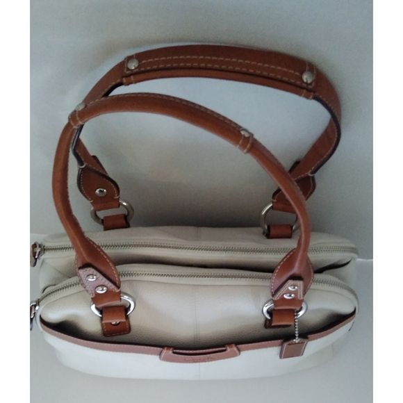 Coach Penelope Pebbled Leather Satchel Off White - Picture 3 of 8